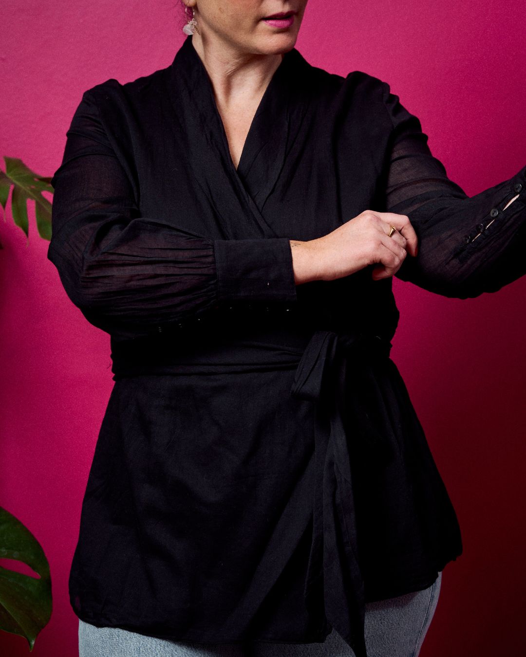 Perola Wrap Blouse - Black