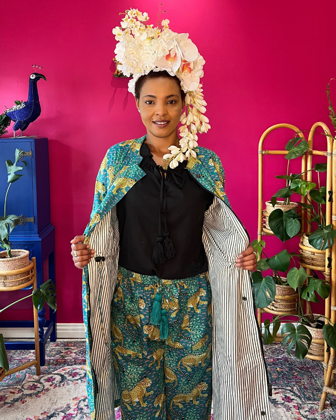 Lucky Pants - Teal Leopard