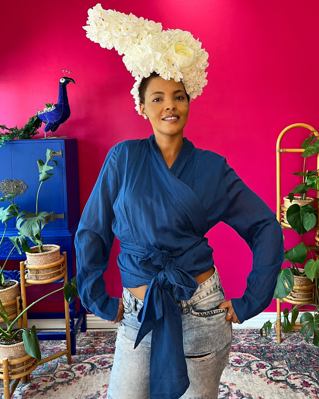 Perola Wrap Blouse - Royal Blue