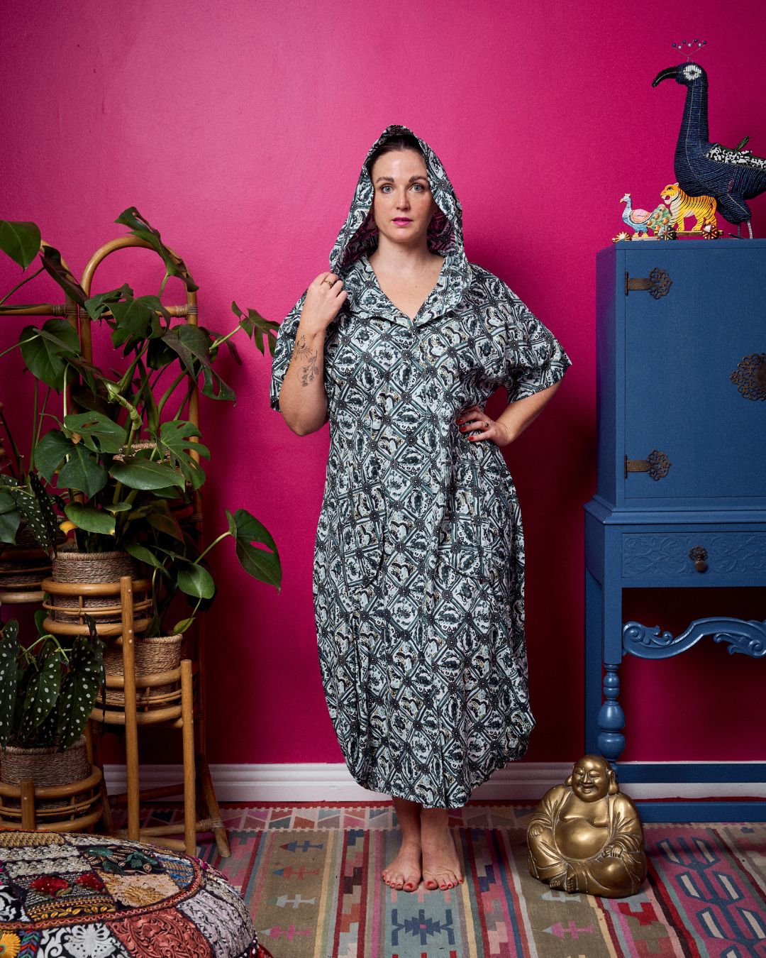 Hooded Kaftan - Blue