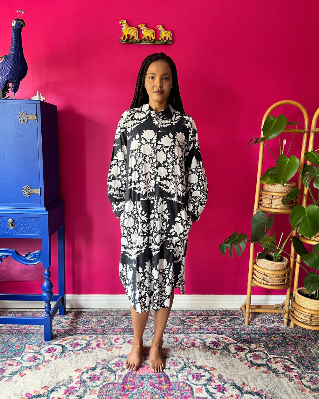 Boyfriend Shirt Dress 2.0 Black and White Wish Fulfilling Tree