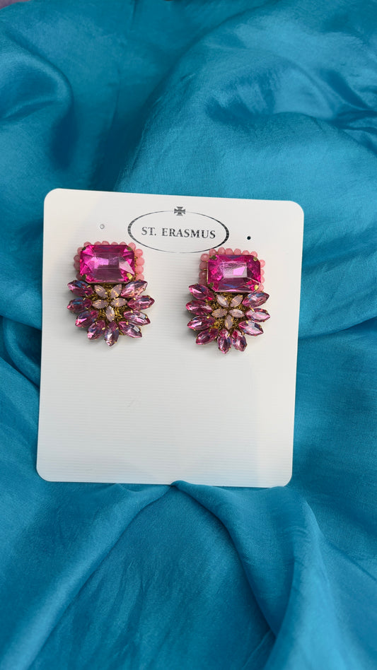 Claire Earrings - Hot Pink