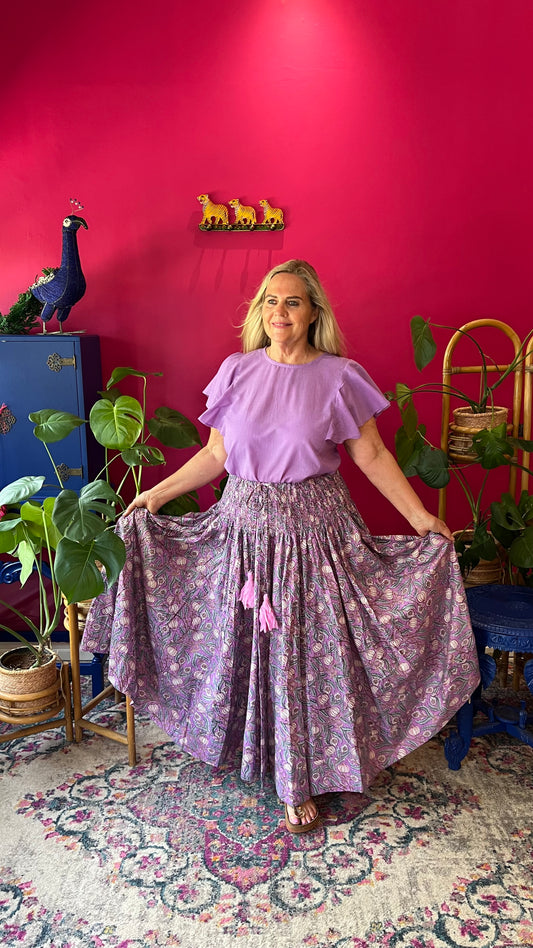 Susie Skirt - Mauve floral