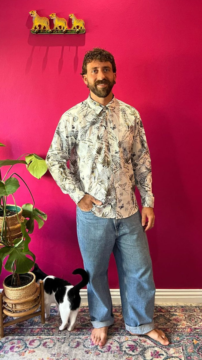 Benji Mens Shirt - White Tiger King
