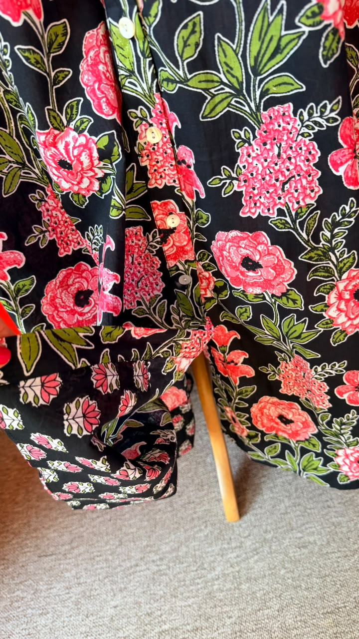 Sammy Joy 2.0 Black with Pink Climbing Roses