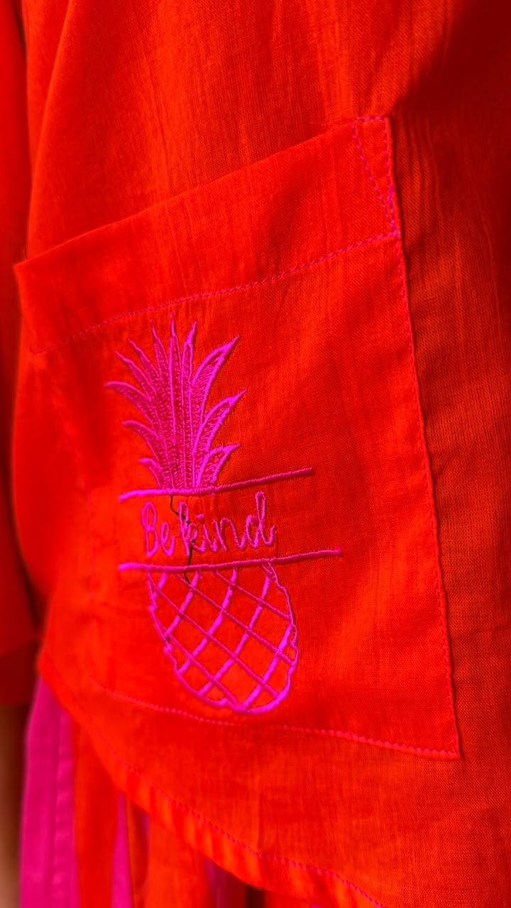 Kimmie Cropped Jacket - Bright Orange "Be Kind"