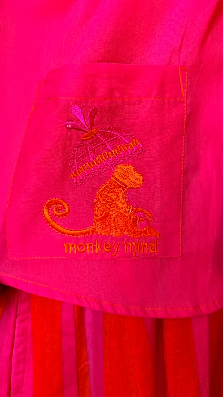 Kimmie Cropped Jacket - Bright Pink "Monkey Mind"