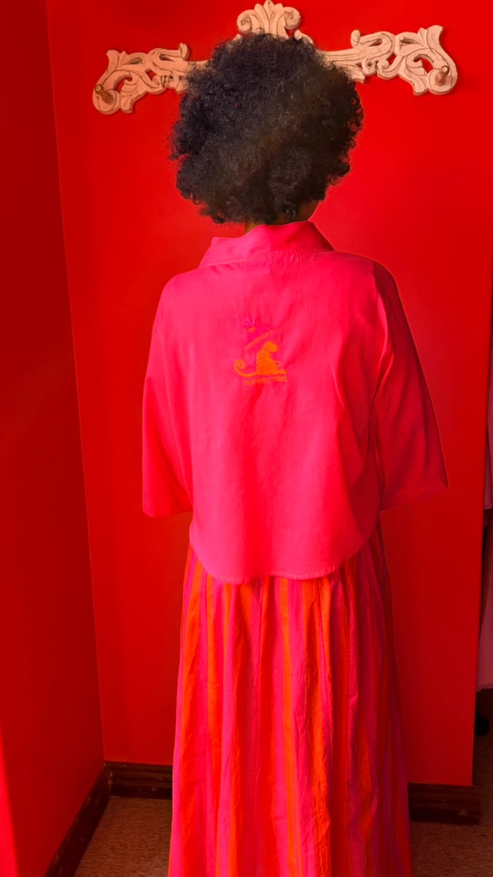 Kimmie Cropped Jacket - Bright Pink "Monkey Mind"