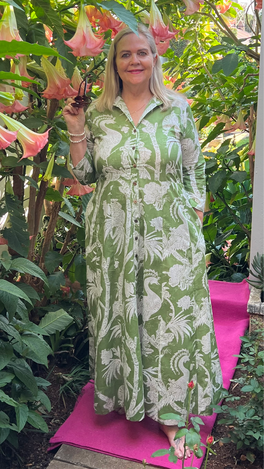 Sammy Joy Dress - Pistachio Peacock