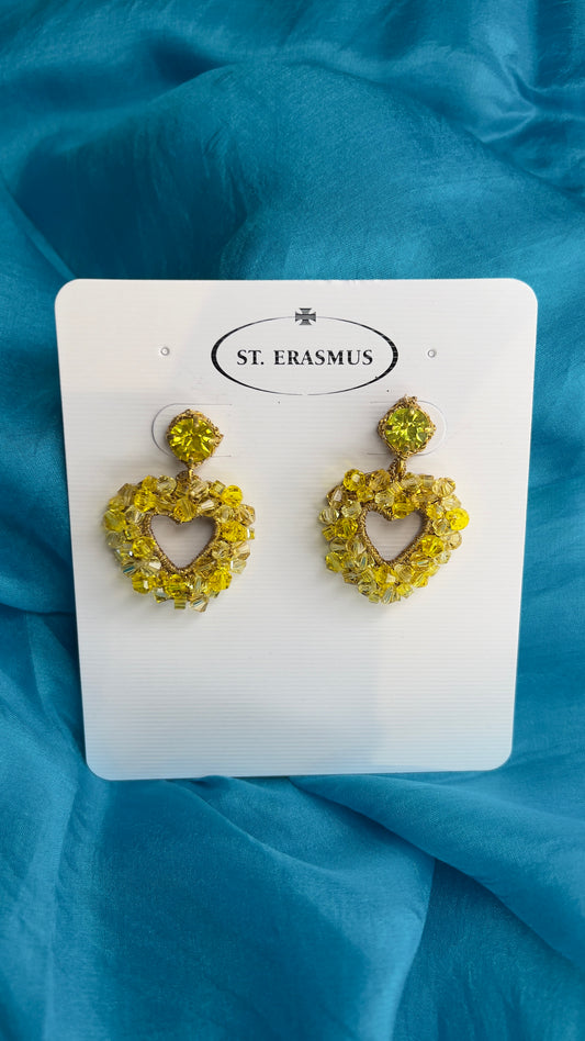 Happy Heart Earrings - Sunshine Yellow