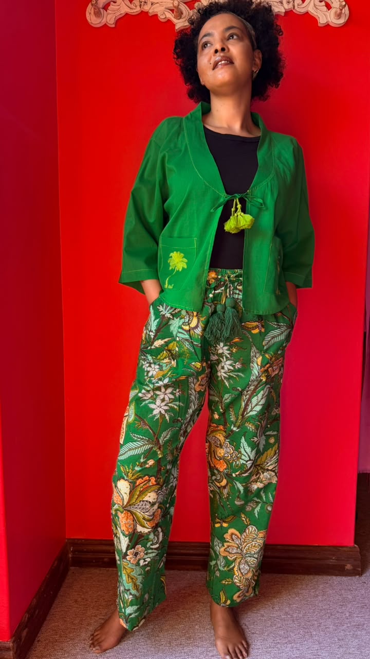 Kimmie Cropped Jacket - Emerald Green "Stand Tall"