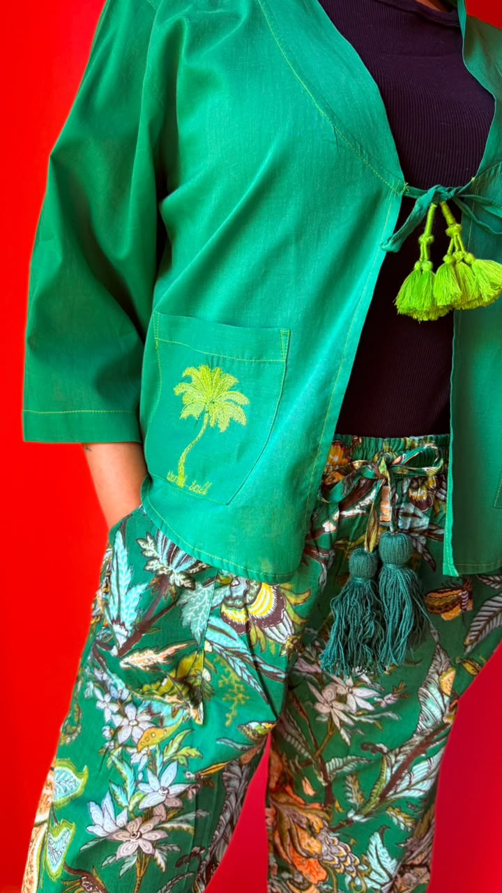 Kimmie Cropped Jacket - Emerald Green "Stand Tall"
