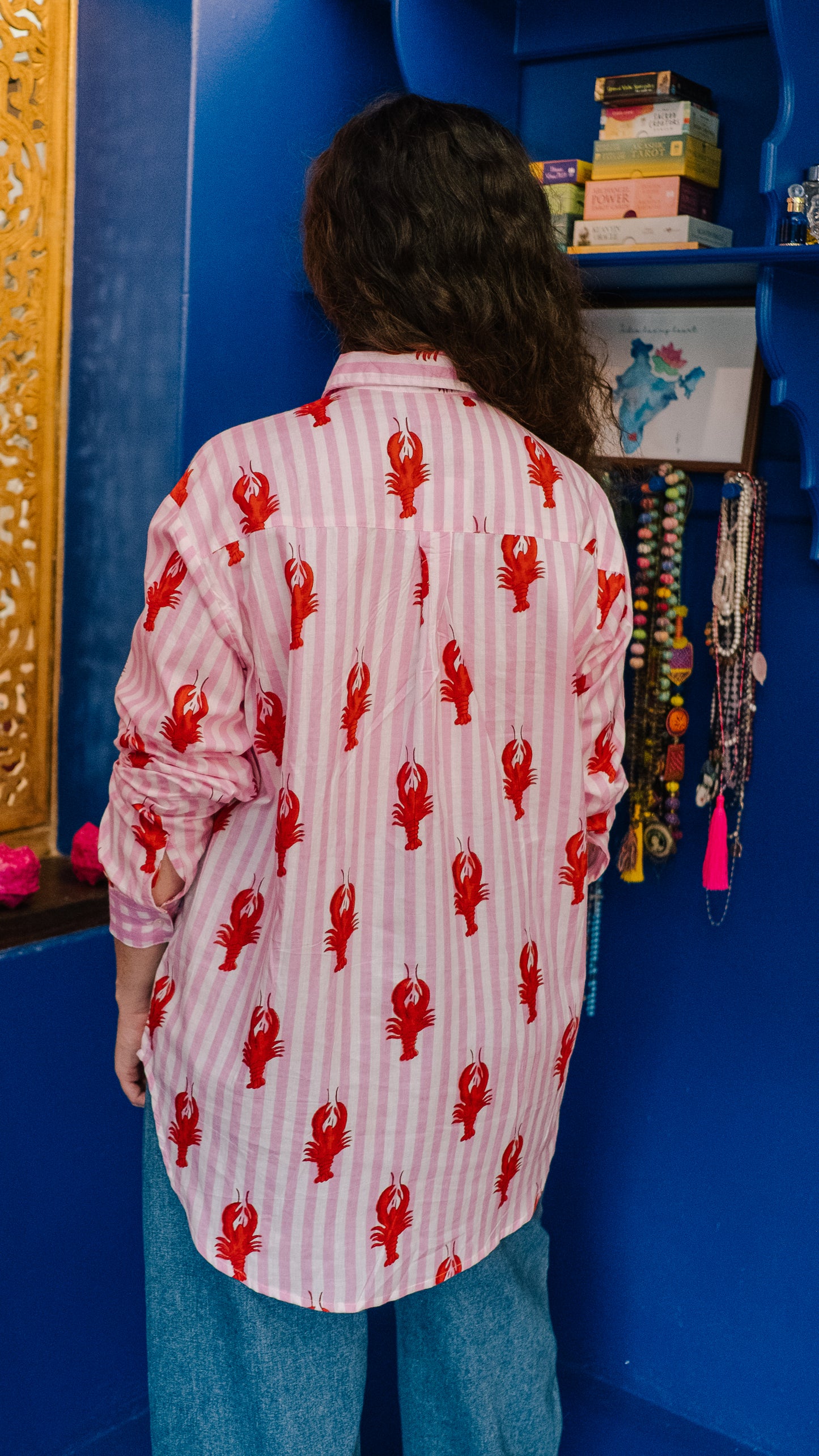 Beverley Blouse 2.0 - Soft pink and white lobster stripes