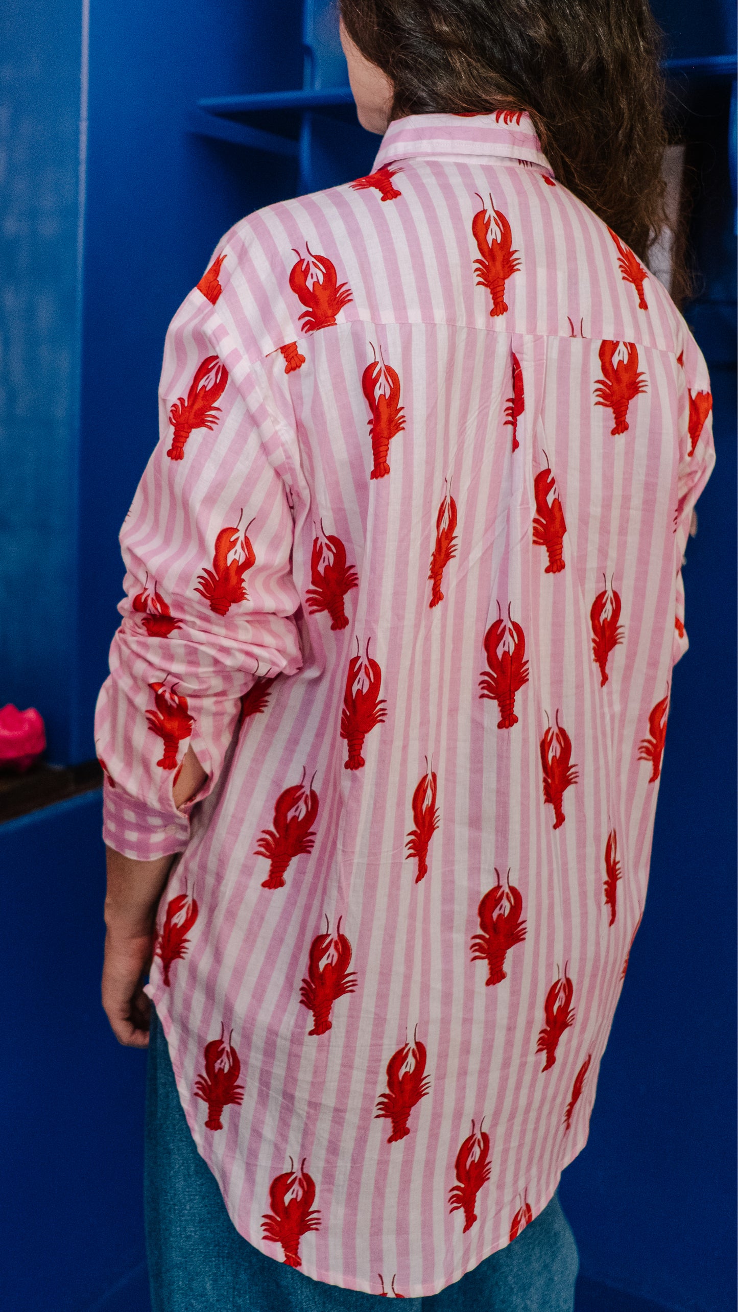 Beverley Blouse 2.0 - Soft pink and white lobster stripes