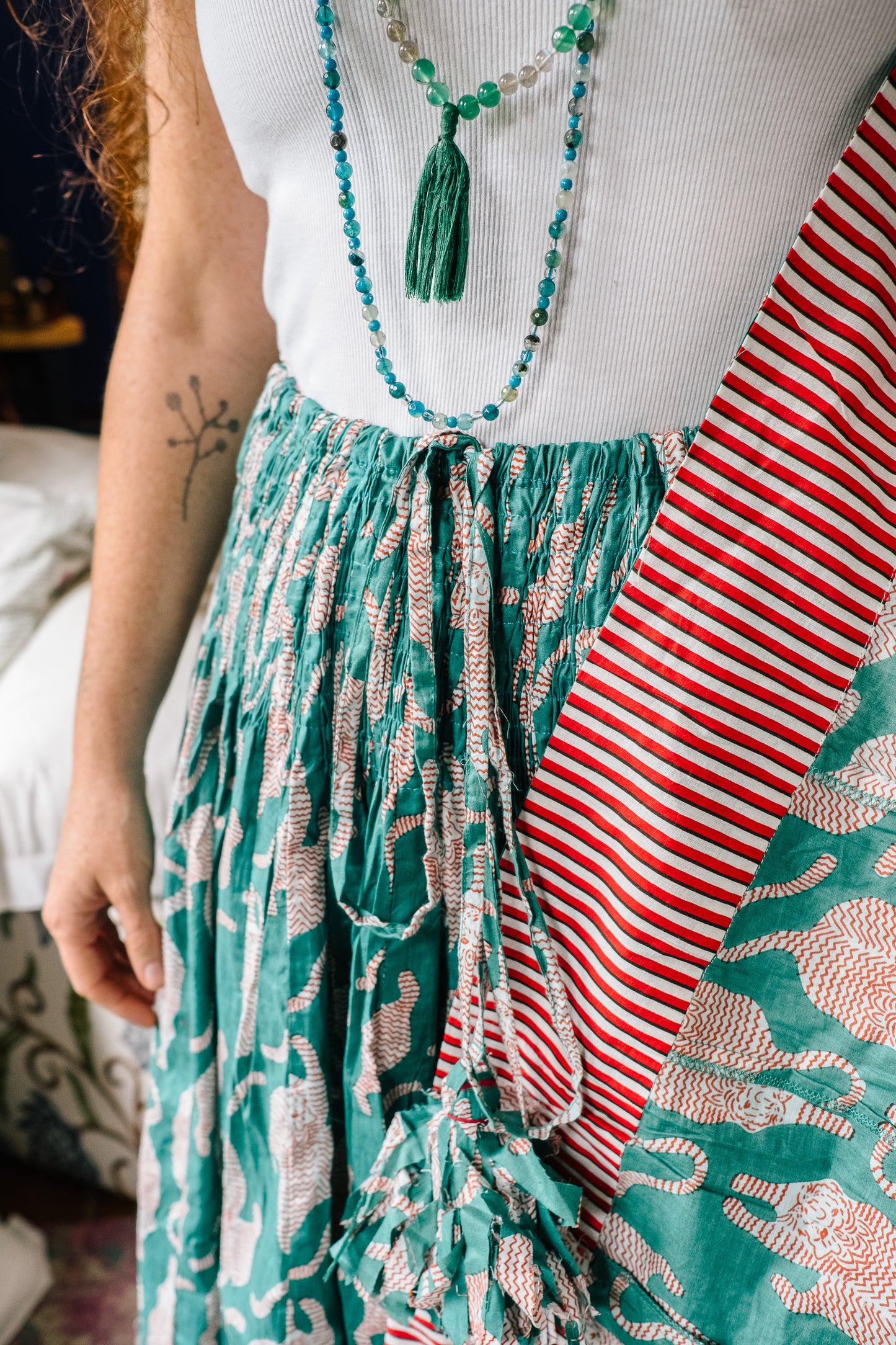 Susie Skirt - Teal Happy Tigers