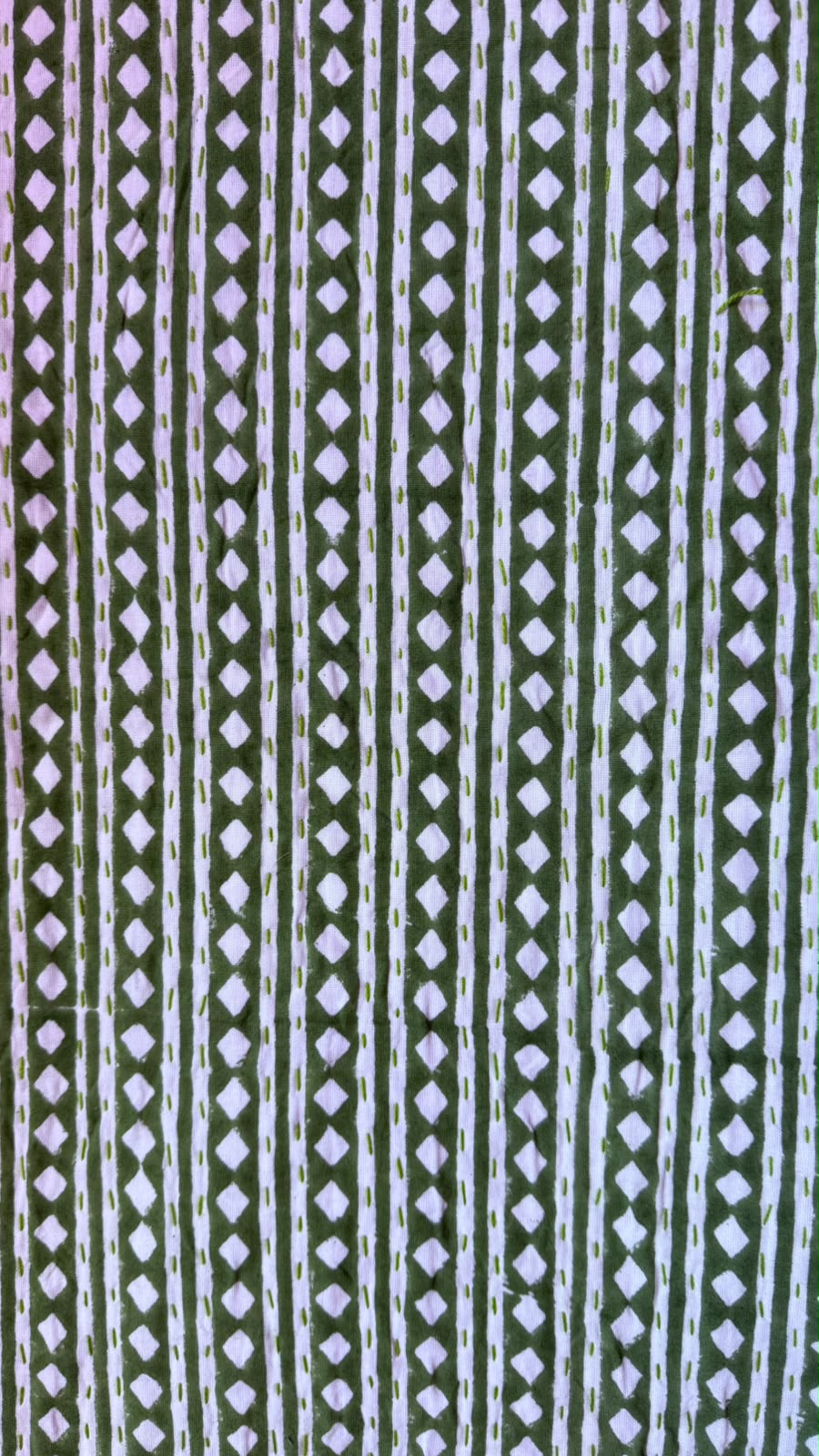 Pink and Avacado Green Stripes and Diagonals