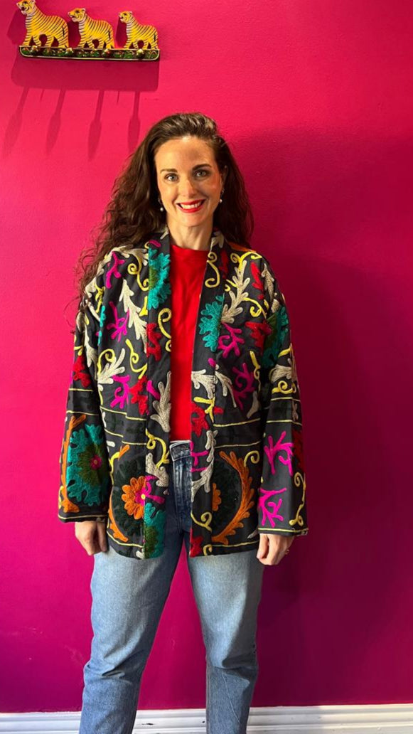 Suzani Cotton Jacket - Liquorice All Sorts