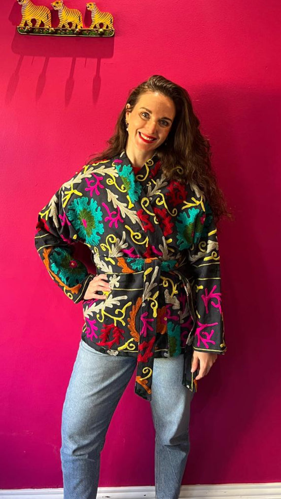 Suzani Cotton Jacket - Liquorice All Sorts