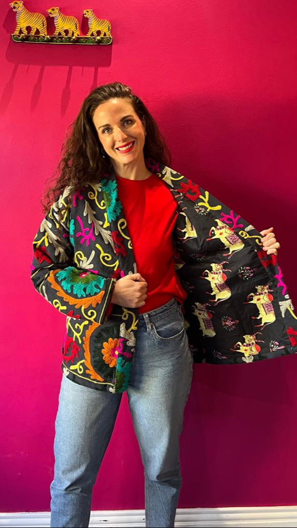 Suzani Cotton Jacket - Liquorice All Sorts