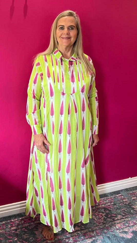 Maharani  Lime Green and Hot Pink Cyprus Tree