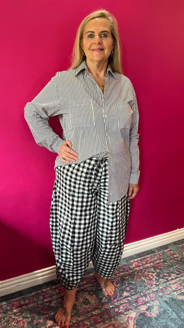 Beverley Blouse 2.0 Black & White Stripe