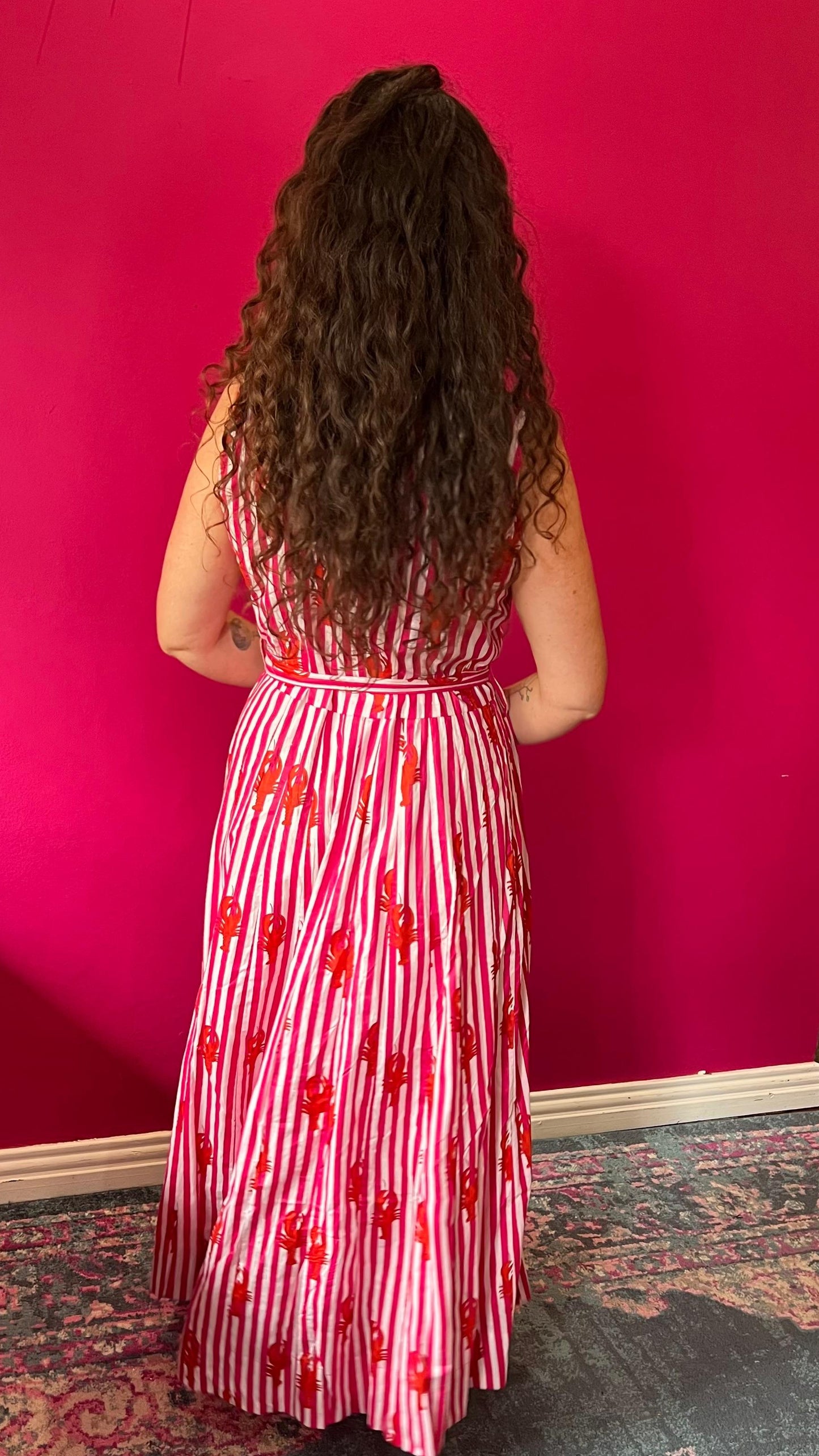 Avatar Dress - Hot Pink & White Lobster Stripe