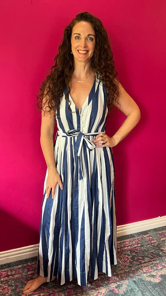 Avatar Dress - Navy & White Stripe