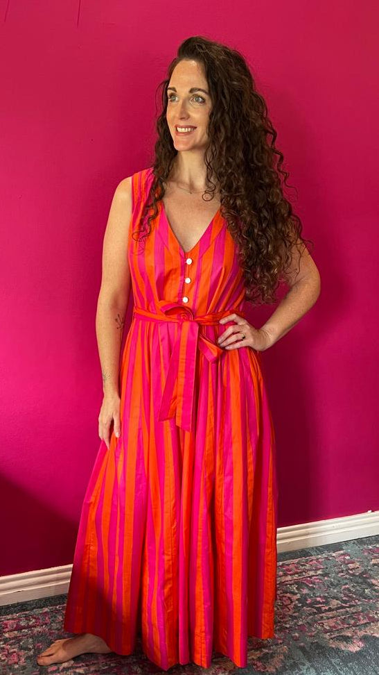 Avatar Dress - Hot Pink & Orange Stripe