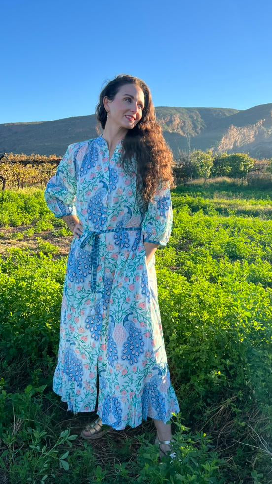 Charlie Grace Dress - Peacock under the vines