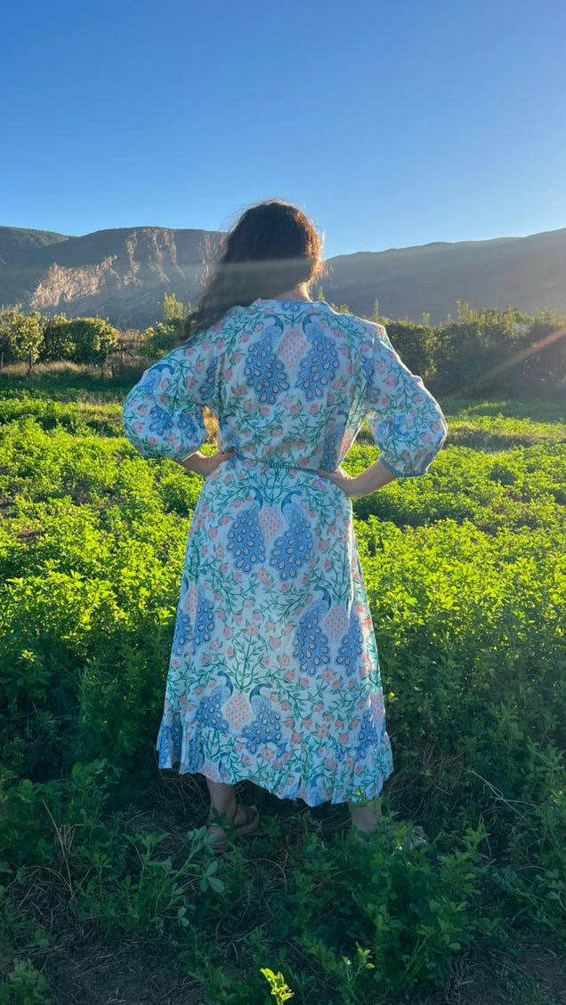 Charlie Grace Dress - Peacock under the vines
