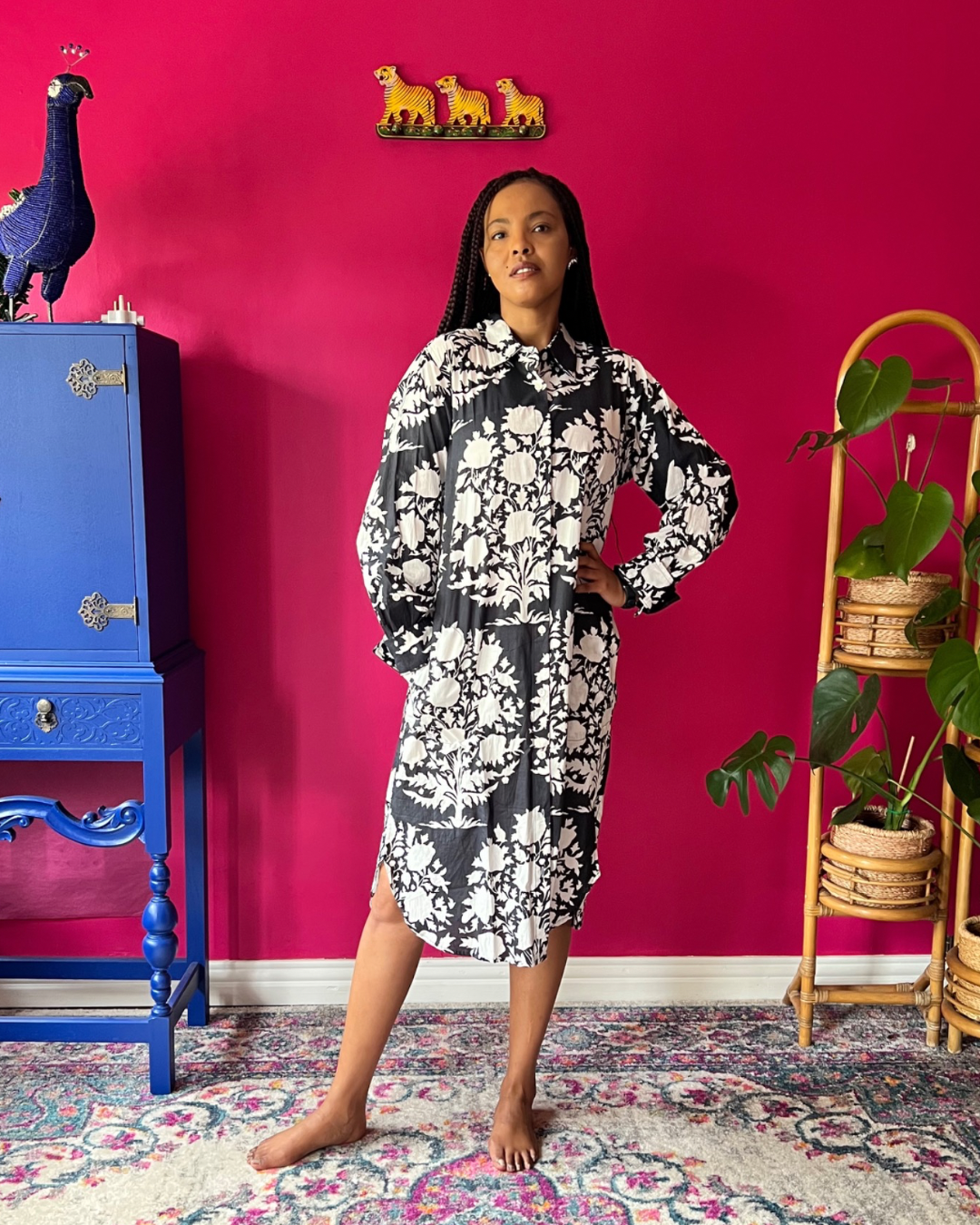 Boyfriend shirt top dress black